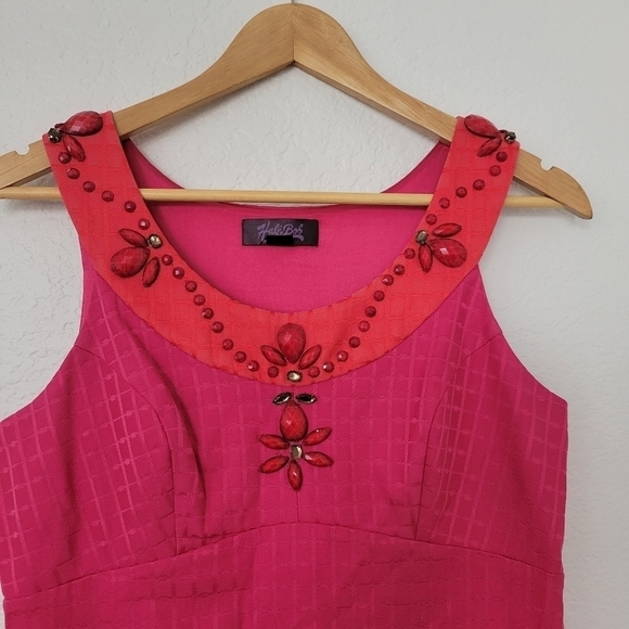Hale Bob Jeweled Mini Sheath Dress M - Picture 2 of 7